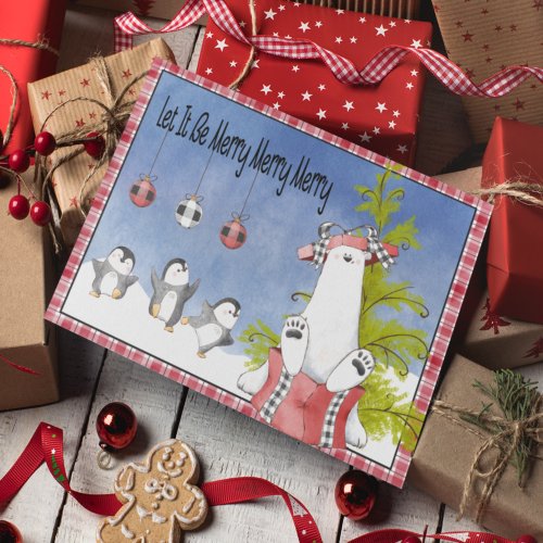 Let It Be Merry Merry Merry _ Polar Bear  Holiday Card