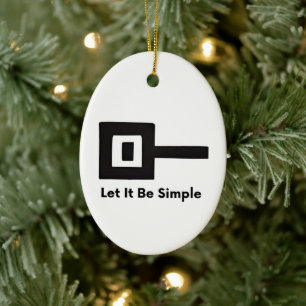 Let It Be Simple Logo on Ceramic Oval Ornament