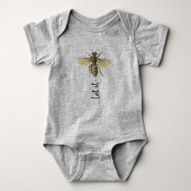 let it bee baby bodysuit (Front)