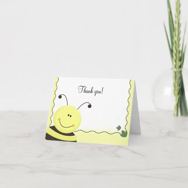 Let it Bee Bumble Bee Folded Thank you notes | Zazzle