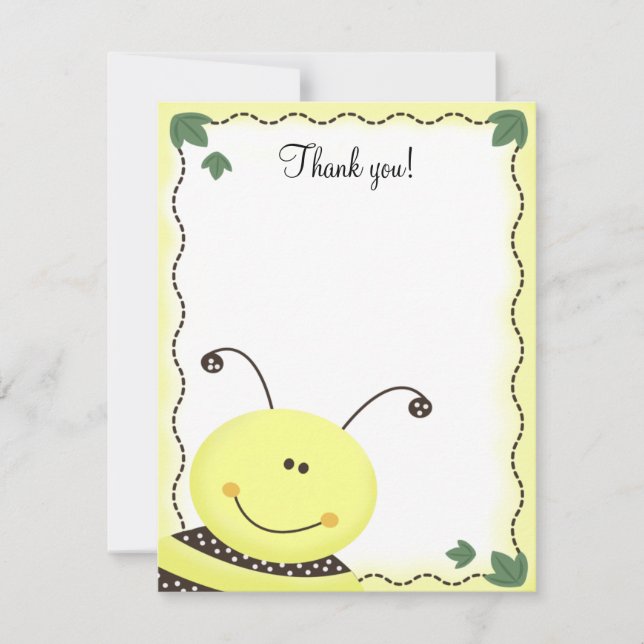 Let it Bee Bumble Bees 4x5 Flat Thank you note (Front)