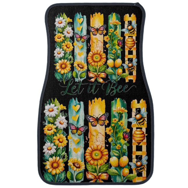 Let It Bee Car Floor Mat (Front)