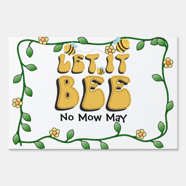 Let It Bee garden sign  (Back)