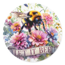 Let It Bee – Watercolor Bumblebee Spring Floral 