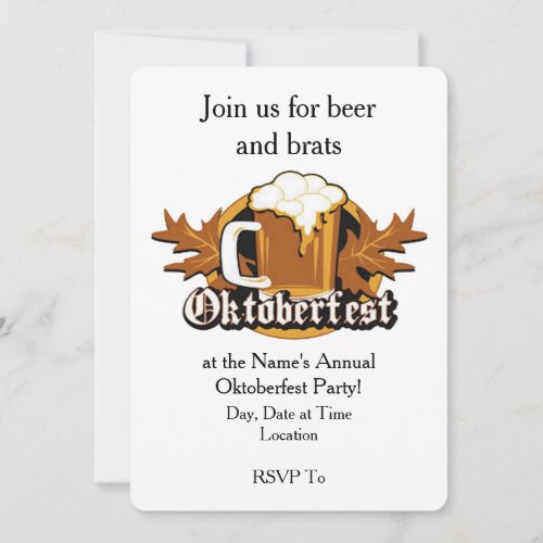 Let It Begin Oktoberfest Party Invitations