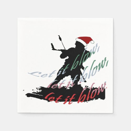 Let It Blow Christmas Vacation Kiteboarding Napkins