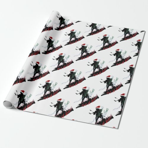 Let It Blow Christmas Vacation Kiteboarding Wrapping Paper