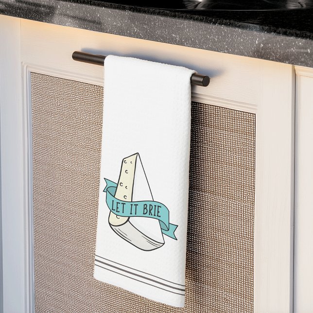 Let It Brie Cute Funny Cheese Pun Kitchen Towel (Creator Uploaded)