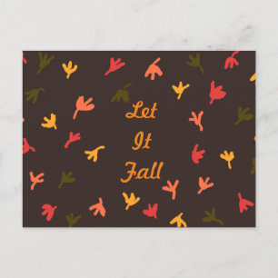 Let It Fall Postcard (Brown & Orange)