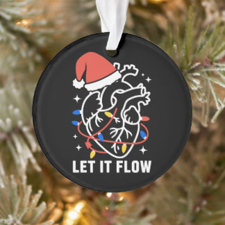 Let It Flow Christmas Anatomical Heart Lights Xmas Ornament