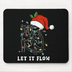 Let It Flow Christmas Cardiac Nurse Heart Anatomy Mouse Pad