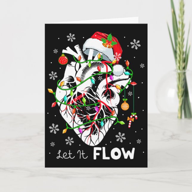Let It Flowing Xmas Anatomy Santa Heart Part Cardi Card (Front)