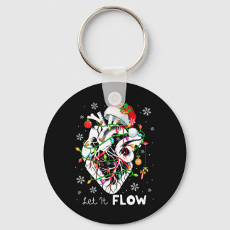 Let It Flowing Xmas Anatomy Santa Heart Part Cardi Keychain