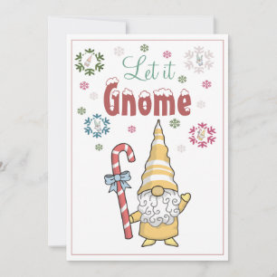 Let it Gnome Snow Snowflakes Christmas Card