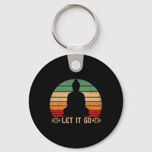 Let It Go Buddha Meditation Vintage Zen Buddhist Keychain
