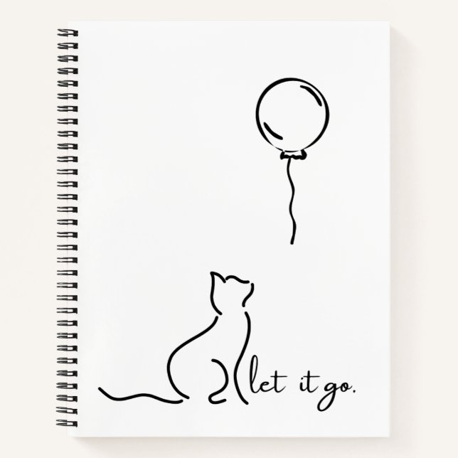 Let It Go – Cat Design Spiral Notebook (Front)