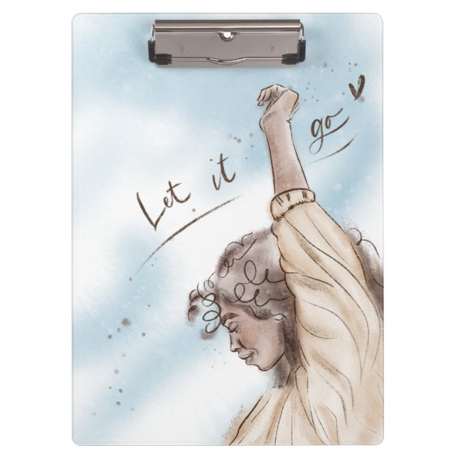 Let it Go Clipboard L | Woman Blue Sky (Front)
