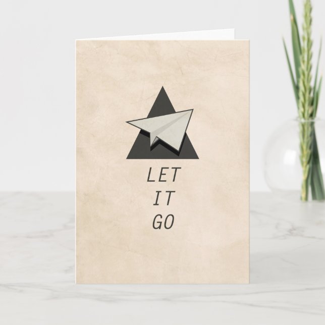 Let It Go Quotes Paper Planes Card (Front)