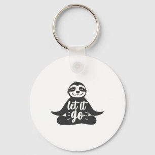 Let It Go Sloth Yoga Yogi Gift Keychain