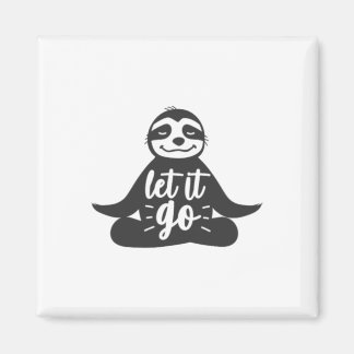 Let It Go Sloth Yoga Yogi Gift Magnet