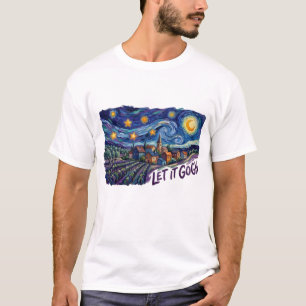 Let It Gogh" Features Gogh Painting Funny Pun Art T-Shirt