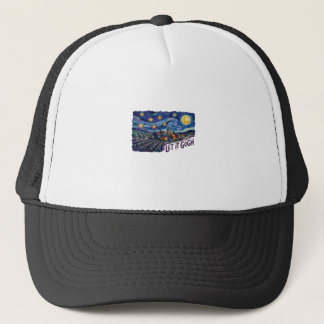 Let It Gogh" Features Gogh Painting Funny Pun Art Trucker Hat