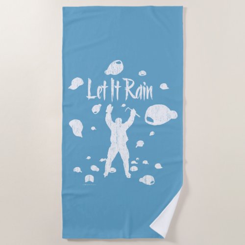 Let It Rain hockey Beach Towel