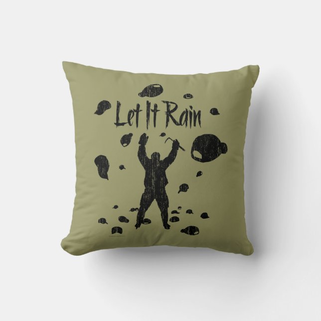 Let It Rain (Hockey) Throw Pillow (Front)