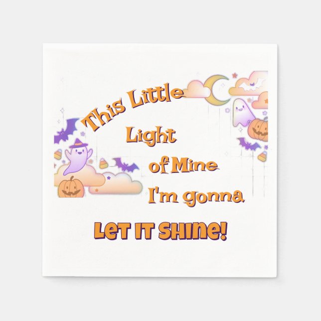 Let It Shine Christian Halloween Cocktail Napkins (Front)