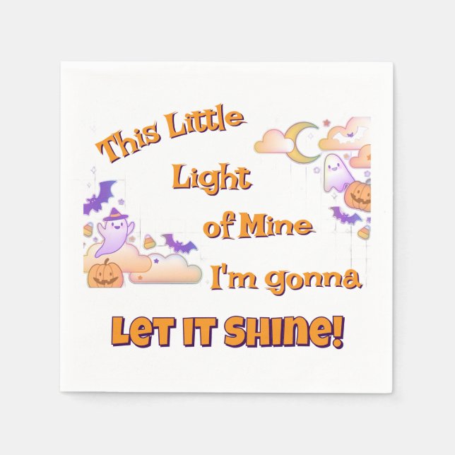 Let It Shine Christian Halloween Cocktail Napkins (Front)