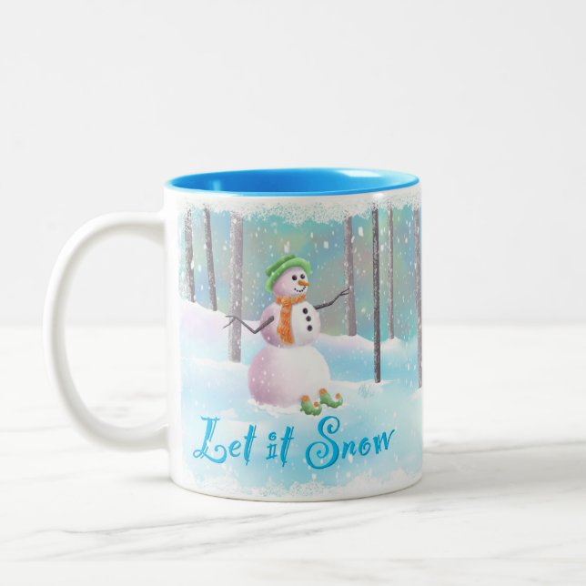 “Let it Snow”  11 oz  Snowman Mug (Left)