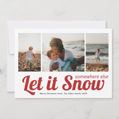 Let it Snow 3 Photo Collage Christmas Card