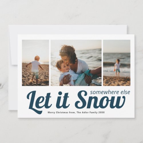 Let it Snow 3 Photo Collage Christmas Card