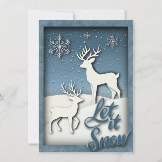 Let it Snow 3d Christmas Card - Reindeer
