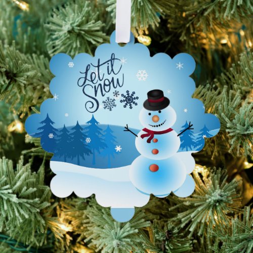 Let It Snow Add Signature  Greeting Gift Tag Ornament Card