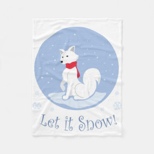Let It Snow! (Arctic Fox) Fleece Blanket