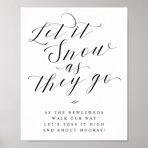 Let it Snow as They Go Send Off Wedding Sign