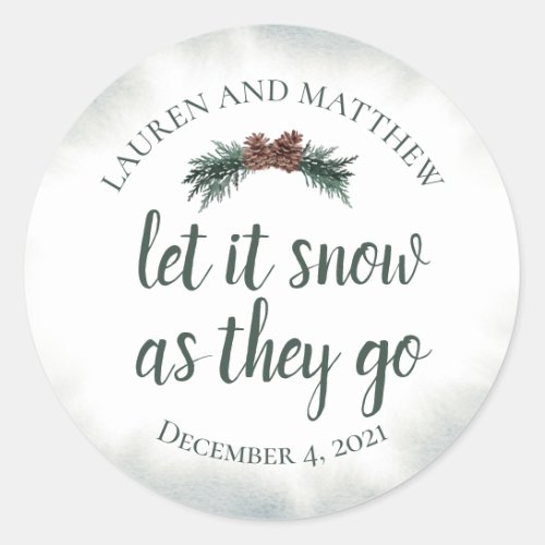 Let It Snow As They Go Wedding Send Off Stickers