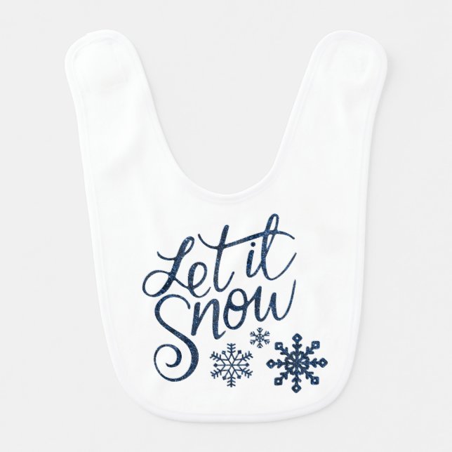 Let It Snow baby bib (Front)