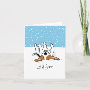 Let it Snow Beagle Holiday - A Snowy Dog Christmas Card