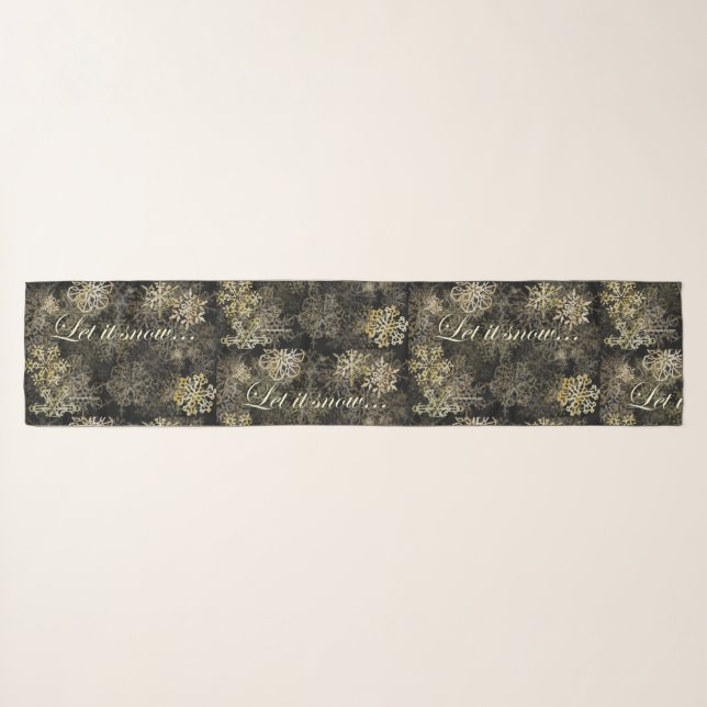 Let It Snow Blue Beach Song™ Chiffon Scarf (Front (Horizontal))