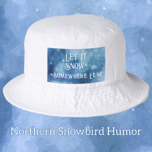 Let It Snow Blue Christmas Snowbird Bucket Hat