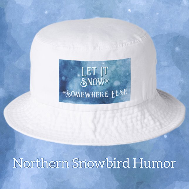 Let It Snow Blue Christmas Snowbird Bucket Hat (Creator Uploaded)