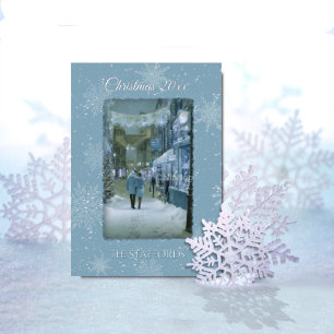 Let it Snow Blue Foil Christmas Card