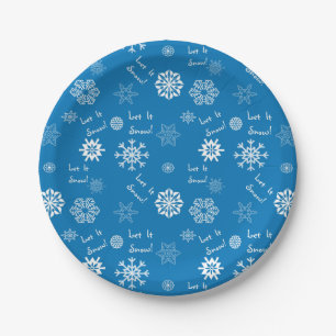 Let It Snow Blue Paper Plates