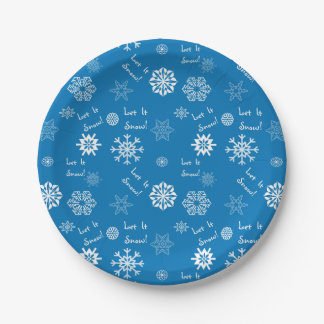 Let It Snow Blue Paper Plates