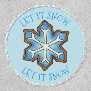 LET IT SNOW Blue Snowflake Sugar Cookie Winter Patch