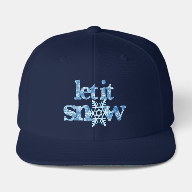 LET IT SNOW blue snowflakes winter wonderland  Visor (Front)