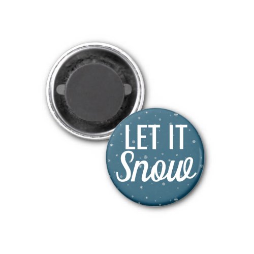 Let it snow blue with snowflakes modern magnet