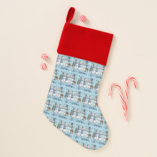 Let It Snow Buffalo Plaid Christmas Family Winter Stocking